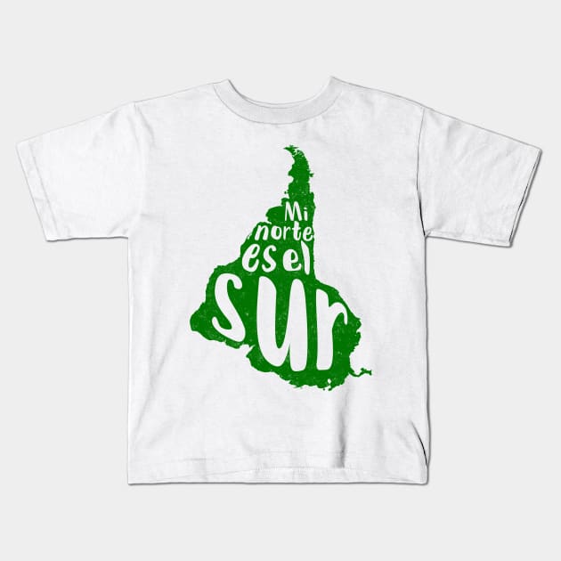 Mi Norte es el Sur South America Map Kids T-Shirt by gabyshiny